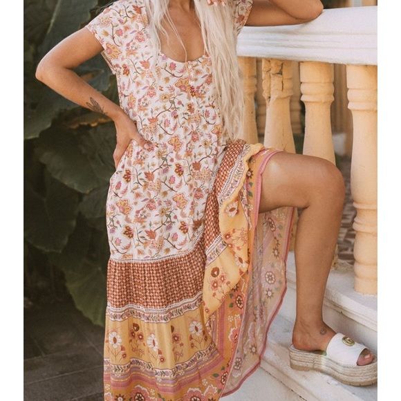 Spell Portobello Road Babydoll Midi Dress - Picture 1 of 15